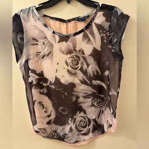 American Eagle sheer floral shell